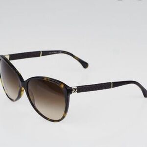 CHANEL Tortoise Shell Sunglasses with Brown Gradient Lenses